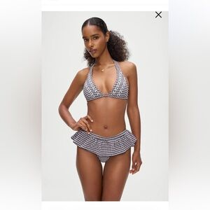 Frankie's Bikinis Black and White Gingham Bikini bottom
